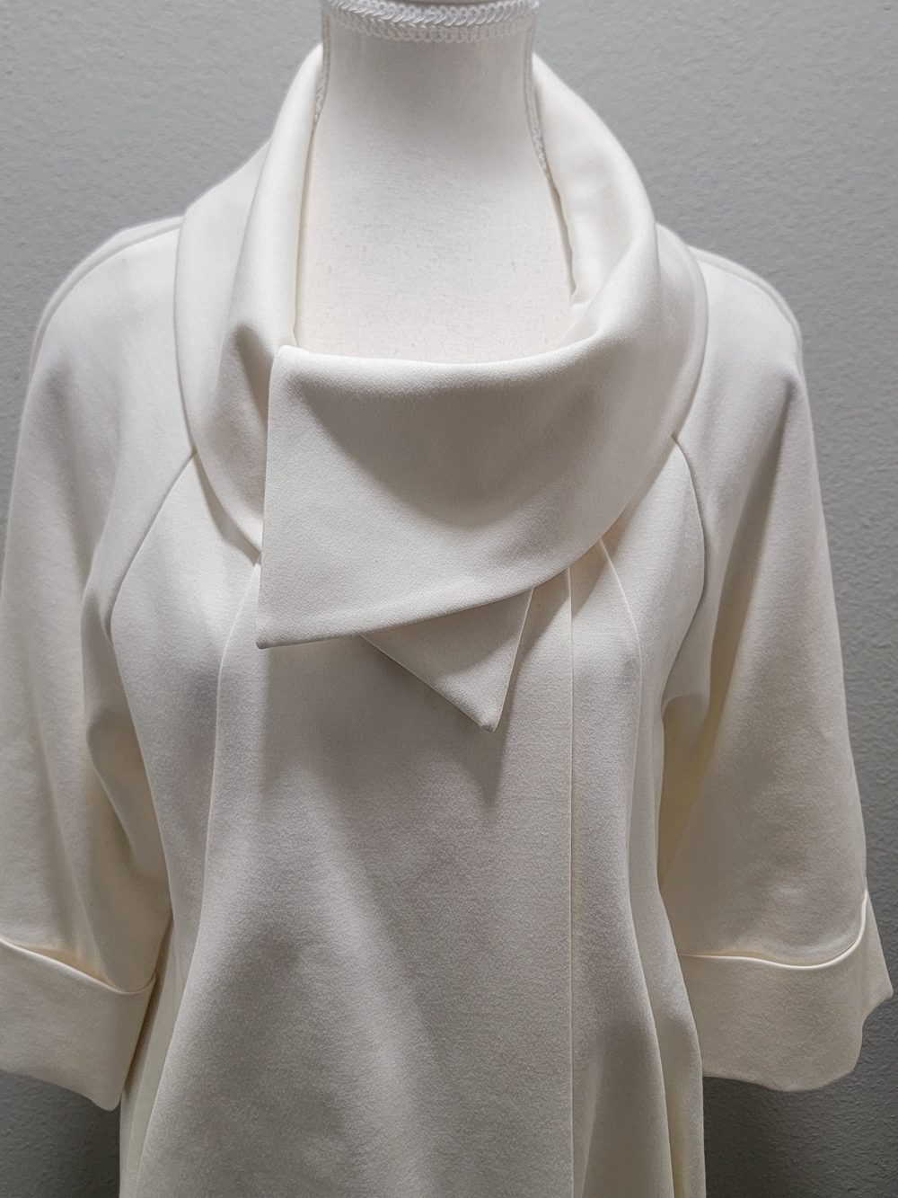 Joseph Ribkoff Cream Draped Cowl Neck Tunic